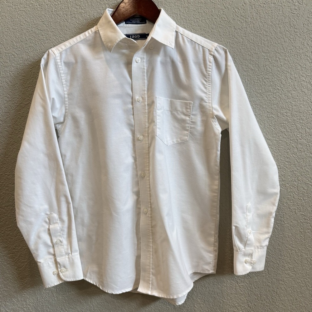 Brand New Y Size 14 IZOD Button Down Long Sleeve Dress Shirt with Pocket